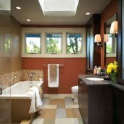 Bathroom with skylight sun tunnel