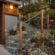 Stone stairs leading up to entryway in Redwood City