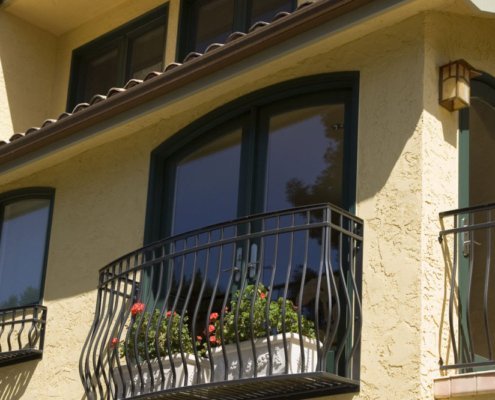 A European-inspired Juliet balcony in Menlo Park.