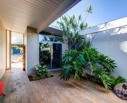 mid-century modern entryway