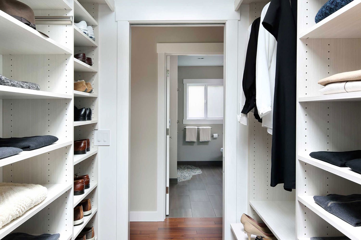 Open and Bright Walk in Closet